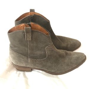 Madewell Green Cowboy Style Booties